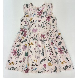 80-48  КТ Платье беж/цветы из кулирного полотна высшего качества.